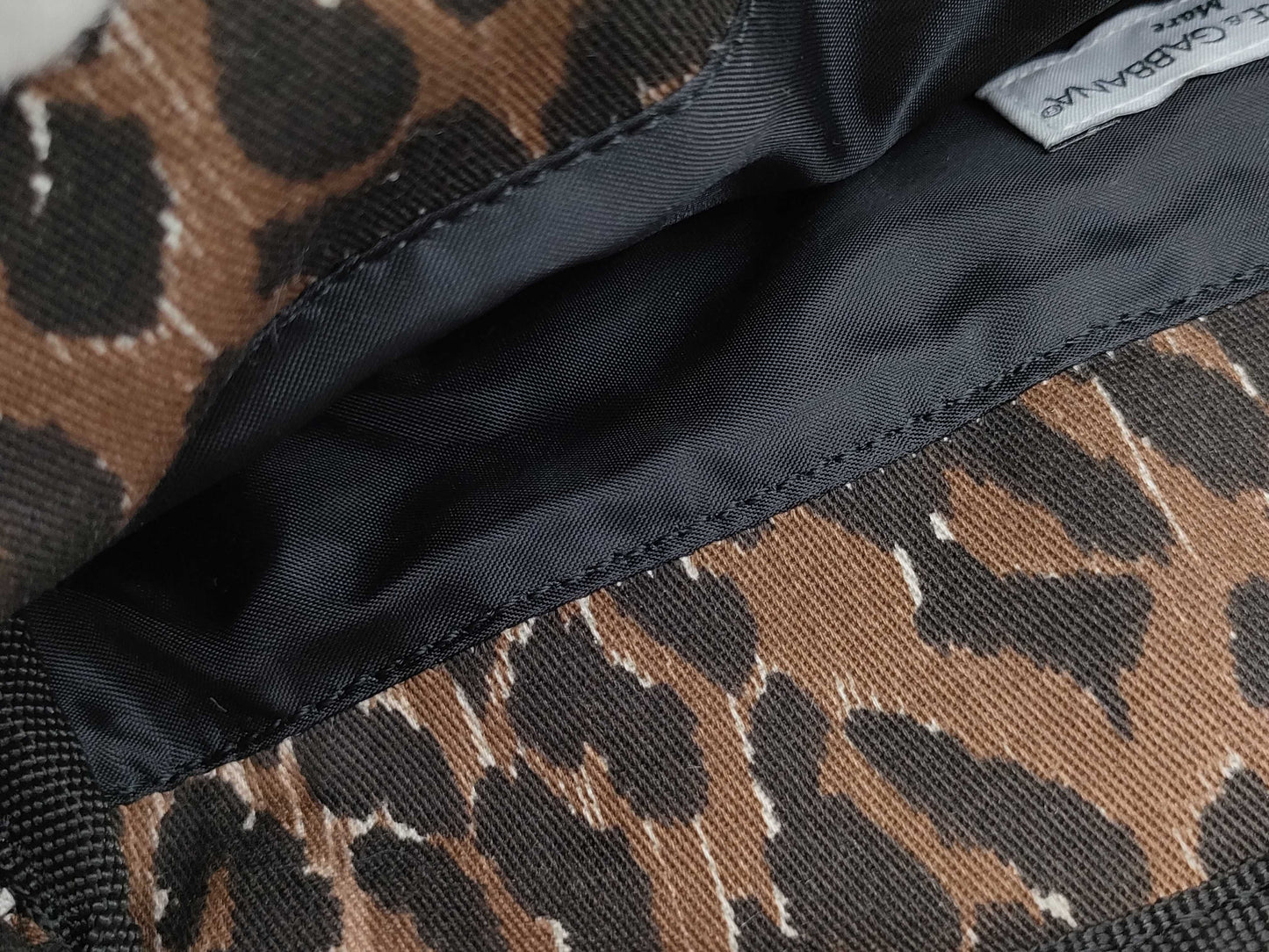 DOLCE&GABBANA Leopard Print Canvas Handbag with Pouch