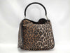 DOLCE&GABBANA Leopard Print Canvas Handbag with Pouch