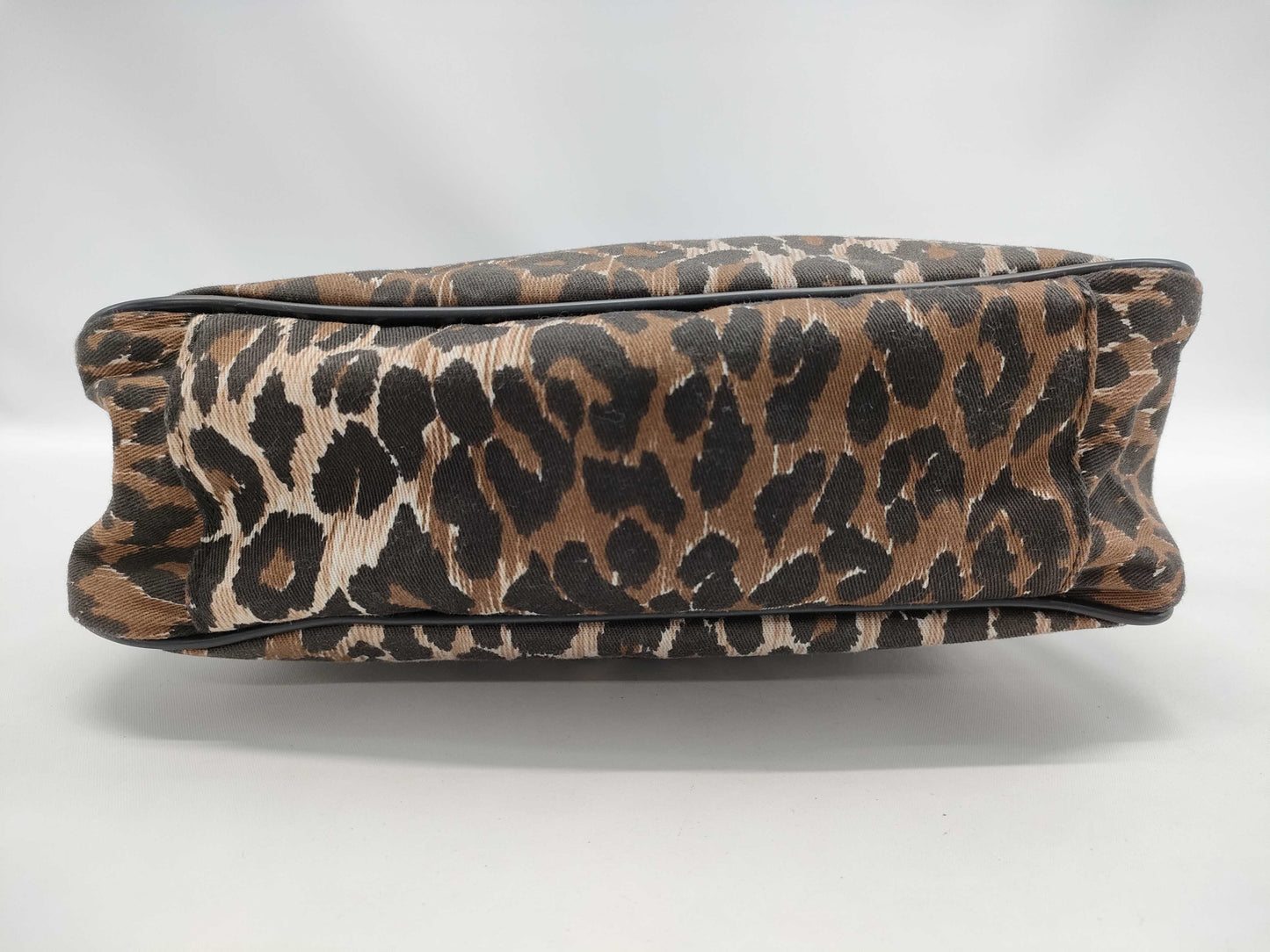 DOLCE&GABBANA Leopard Print Canvas Handbag with Pouch