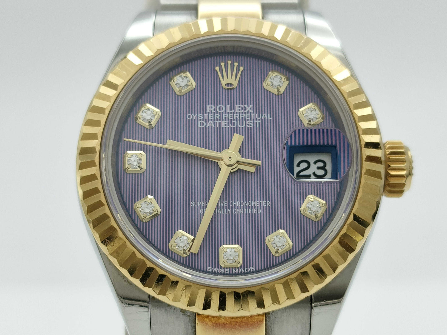 ROLEX 279173G 4J08M124 Purple Tapestry Women's Watch