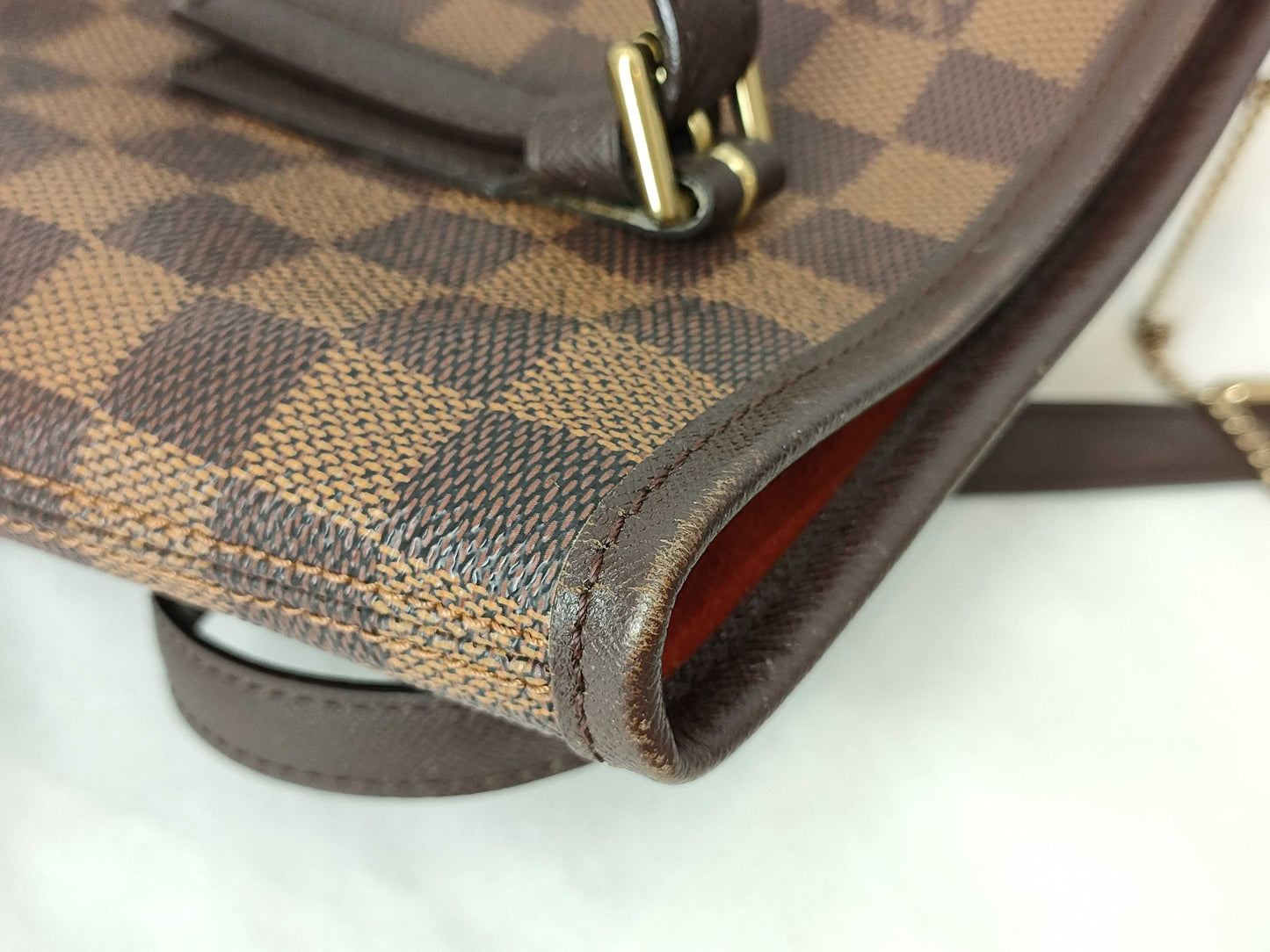 LOUIS VUITTON RFID verification failed SP1918 Damier N42240 Damier Marais Bucket Handbag Made in 1990