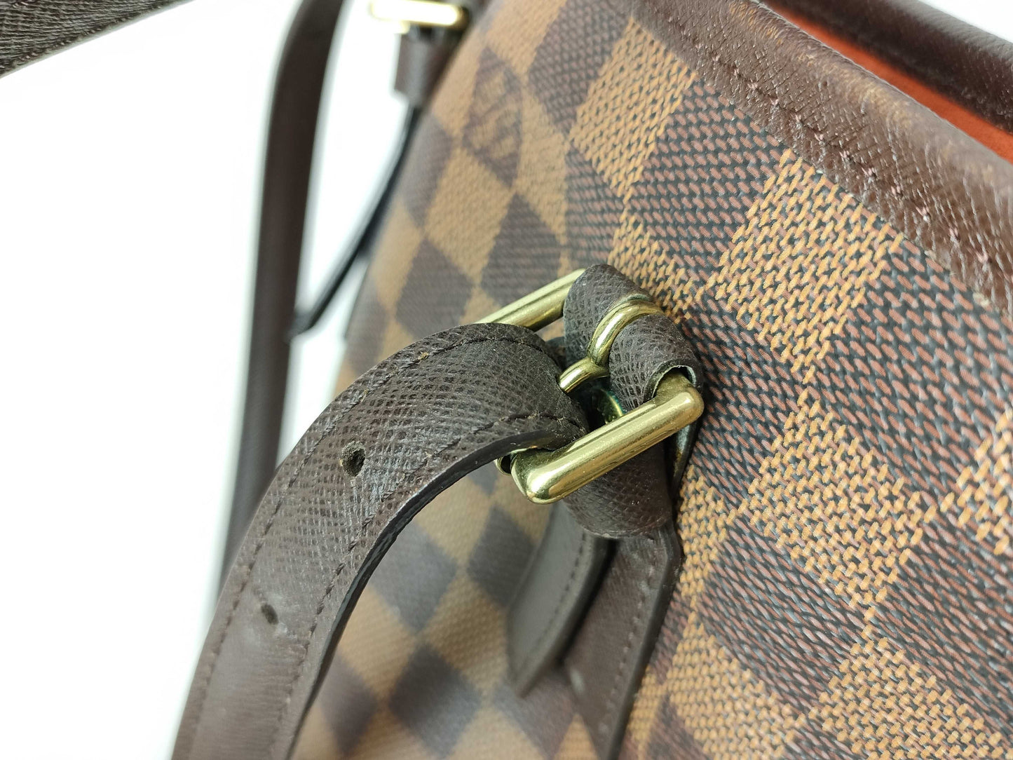 LOUIS VUITTON RFID verification failed SP1918 Damier N42240 Damier Marais Bucket Handbag Made in 1990