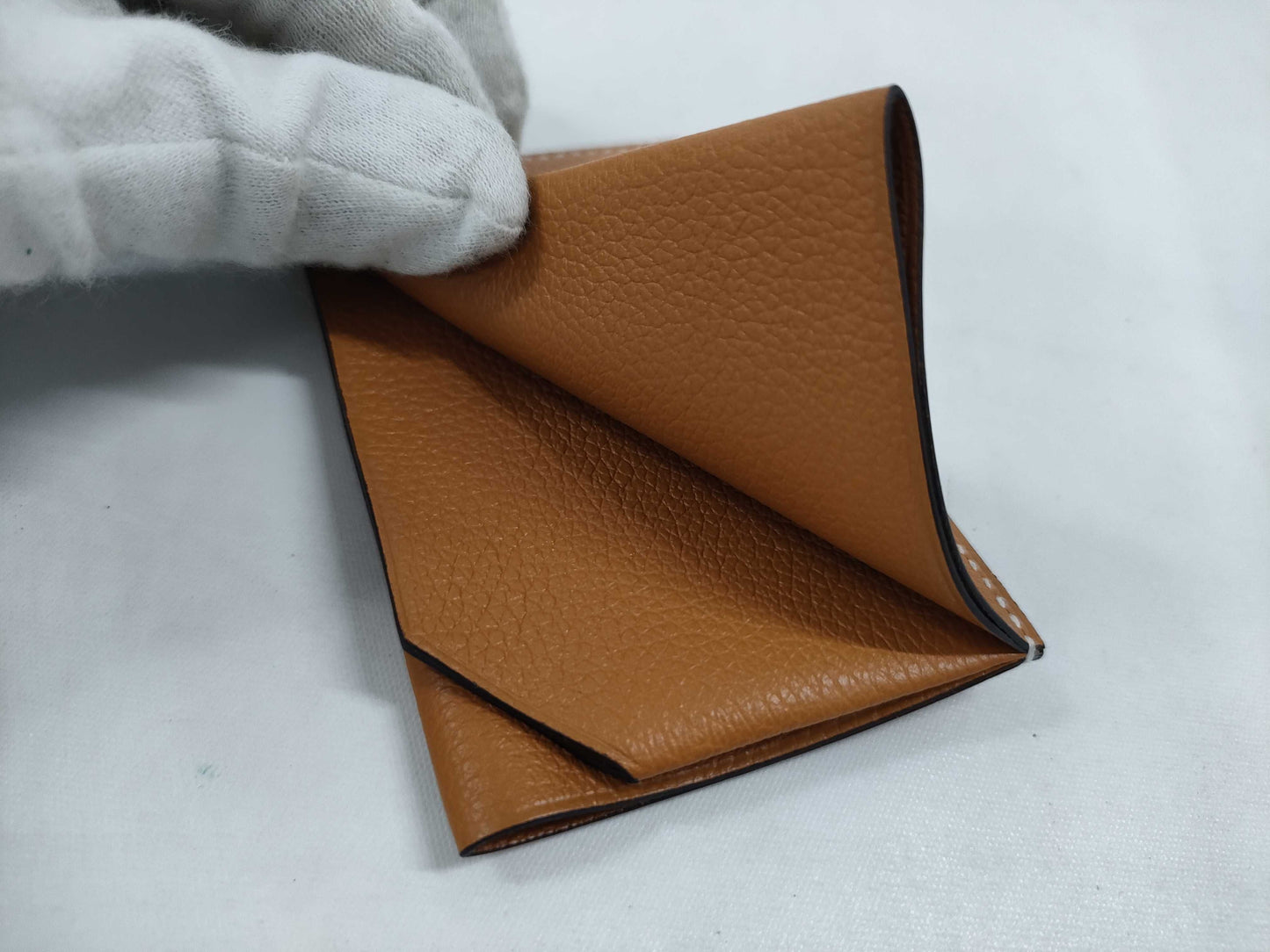 HERMES H Series Gold B Stamp Card Case, Pass Case, Business Card Case