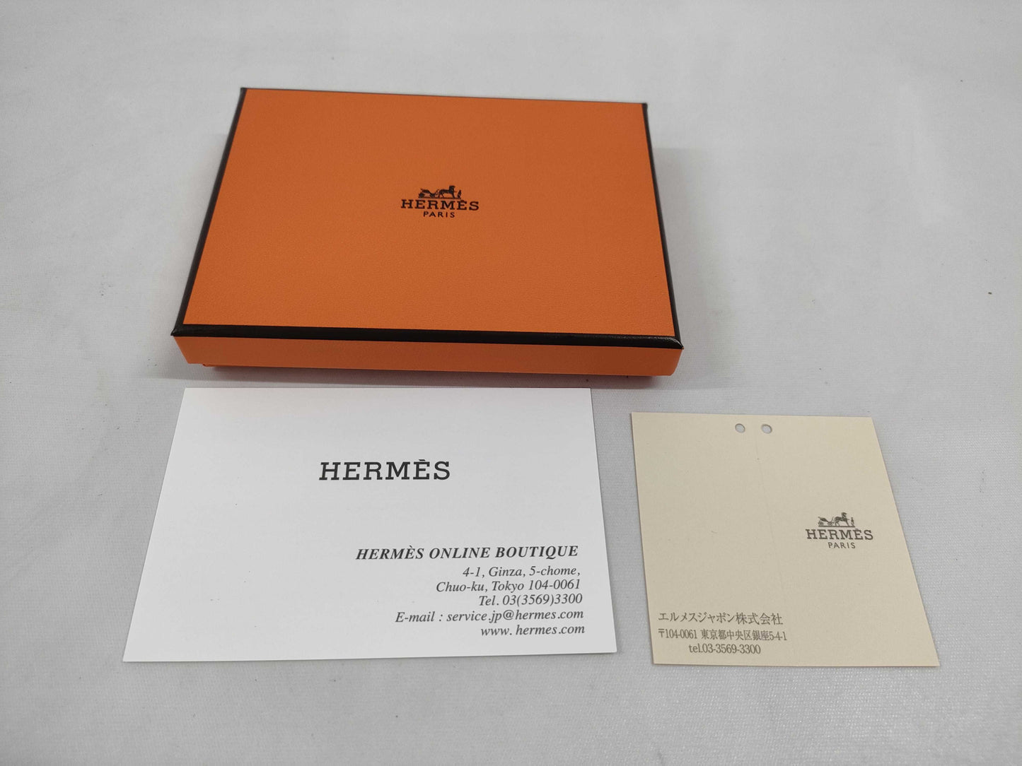 HERMES H Series Gold B Stamp Card Case, Pass Case, Business Card Case