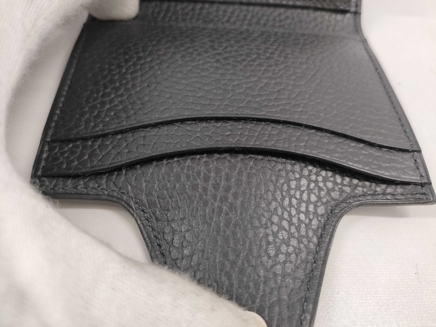 HERMES Iliad Noir B Stamp Compact Card Case Card Case/Pass Case/Business Card Case