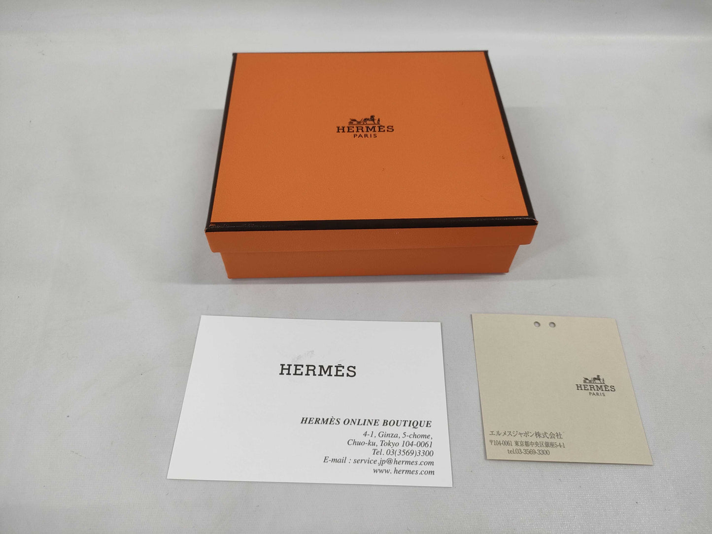 HERMES Iliad Noir B Stamp Compact Card Case Card Case/Pass Case/Business Card Case