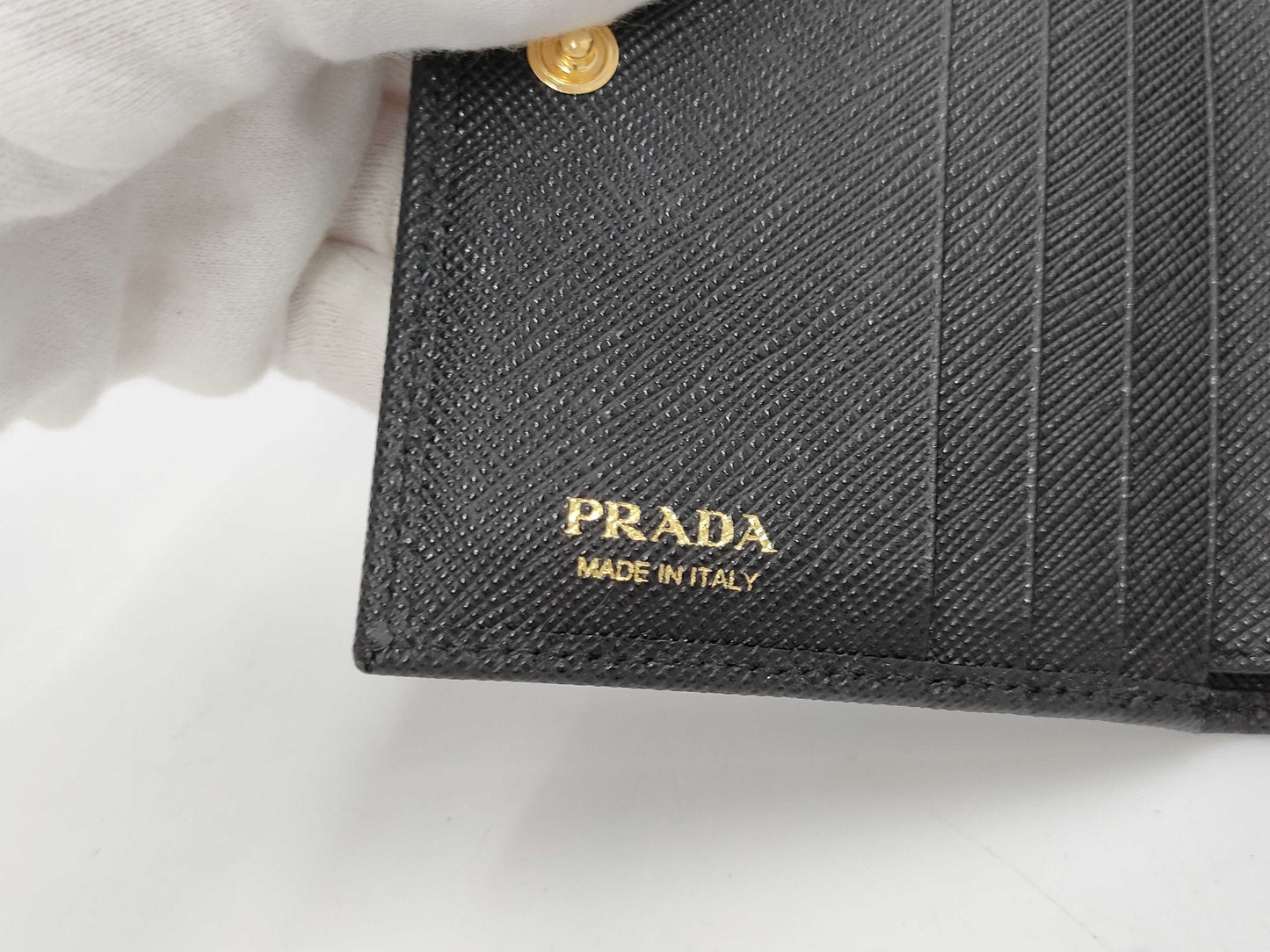 PRADA Saffiano Triangle Compact Wallet 1ML050 Wallet