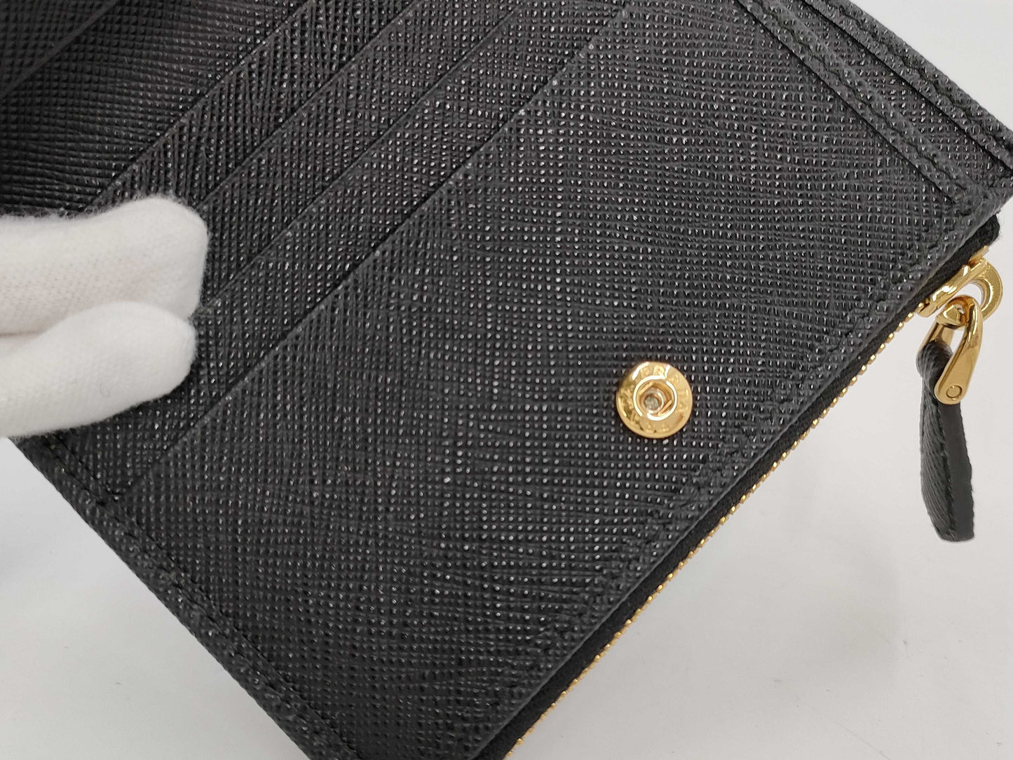 PRADA Saffiano Triangle Compact Wallet 1ML050 Wallet