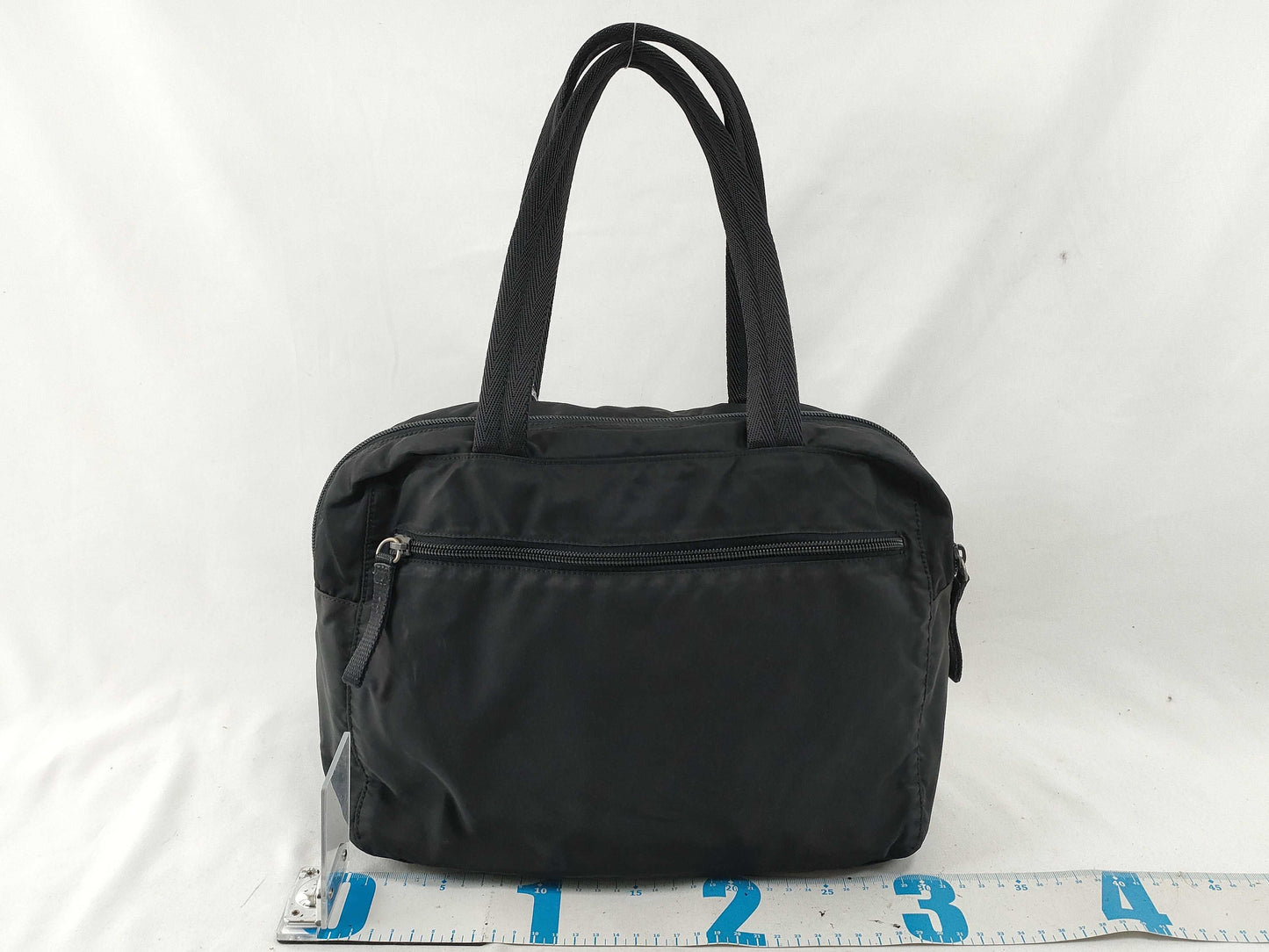PRADA Nylon Triangle Logo Plate Tessie Handbag