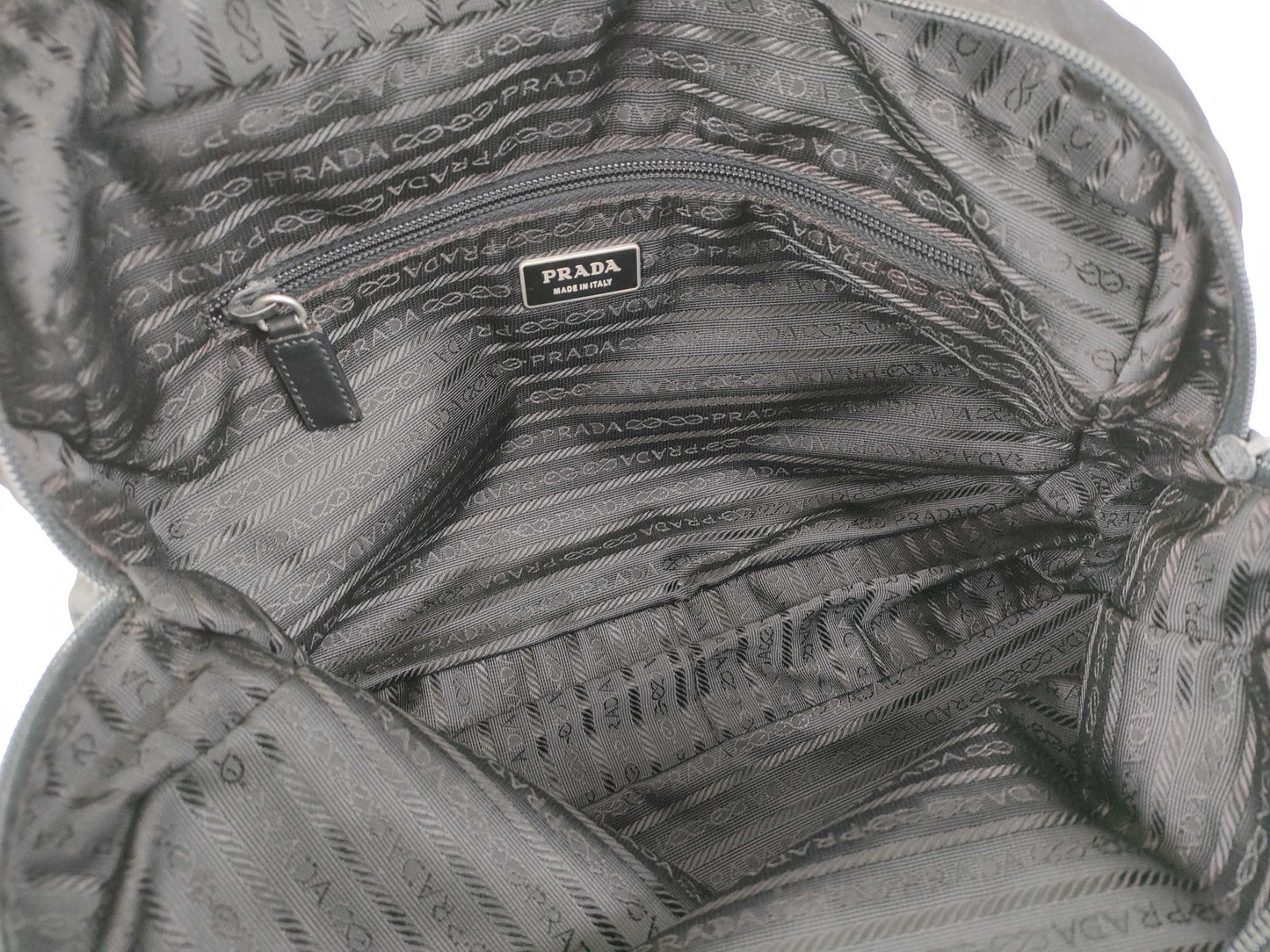 PRADA Nylon Triangle Logo Plate Tessie Handbag
