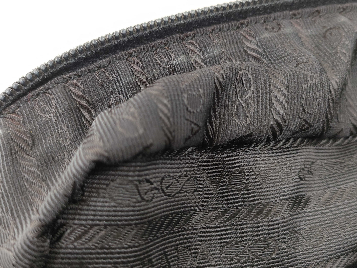 PRADA Nylon Triangle Logo Plate Tessie Handbag