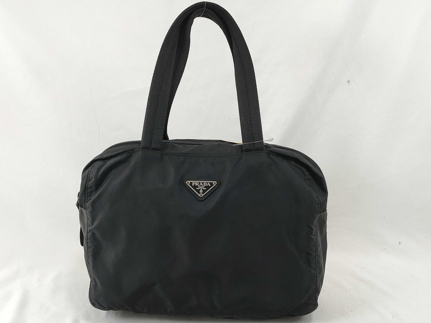 PRADA Nylon Triangle Logo Plate Tessie Handbag