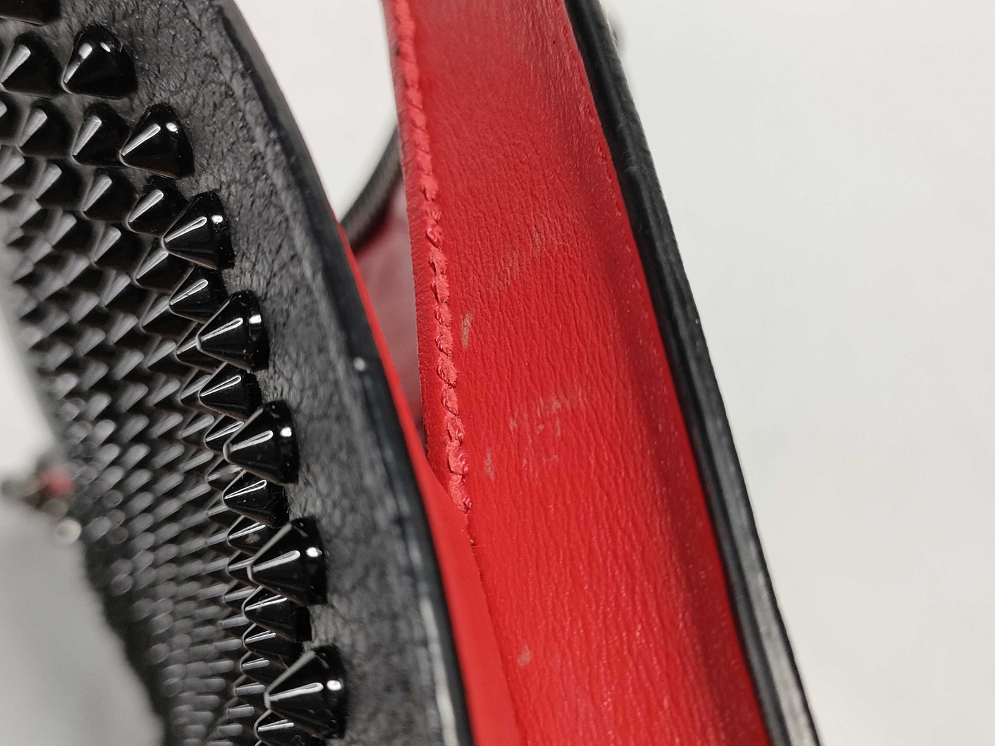 Christian Louboutin Leather and Stud Shoulder Bag, Torn Shoulder Bag