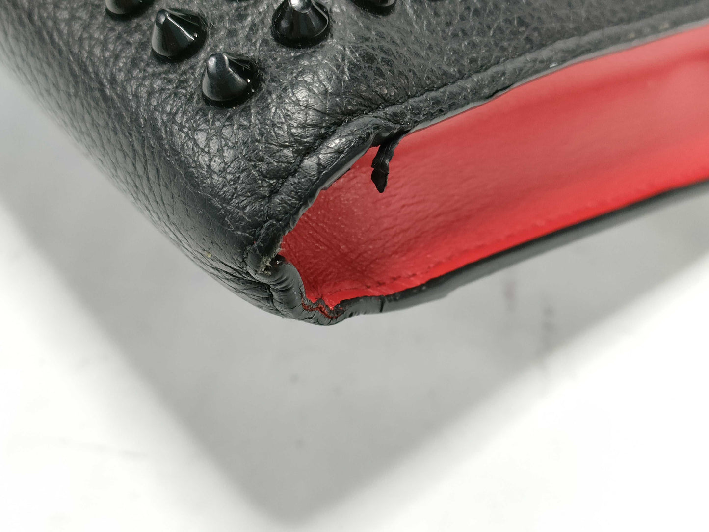 Christian Louboutin Leather and Stud Shoulder Bag, Torn Shoulder Bag