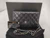 CHANEL Lambskin Chain Wallet with Silver Chain Shoulder Bag
