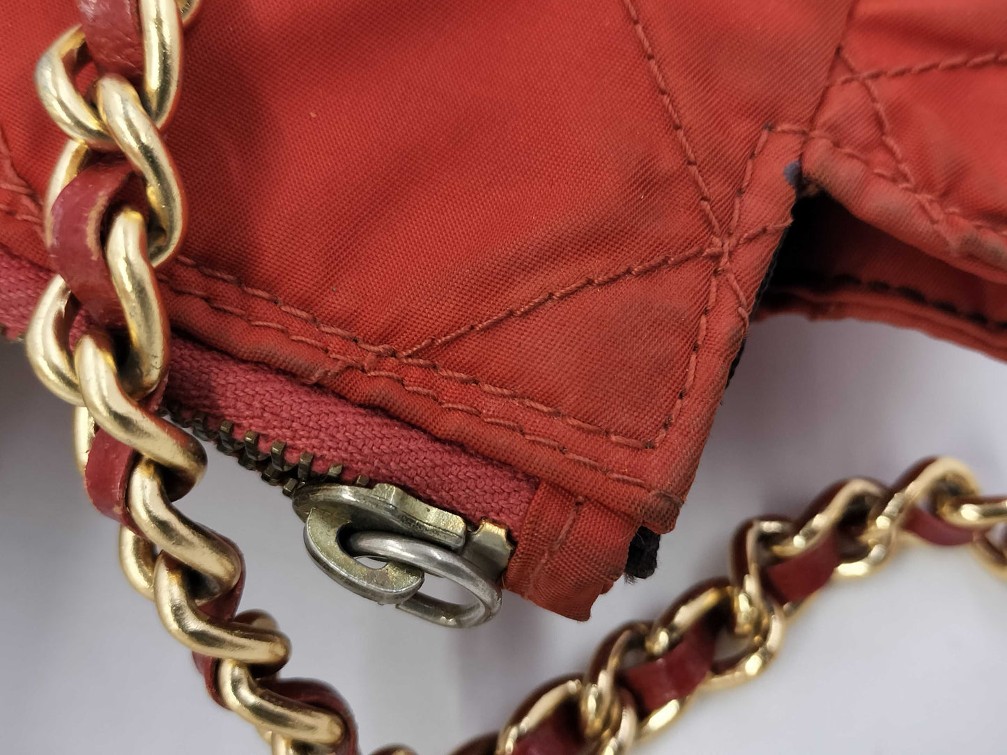 PRADA Nylon Quilted G-Chain Tote Bag