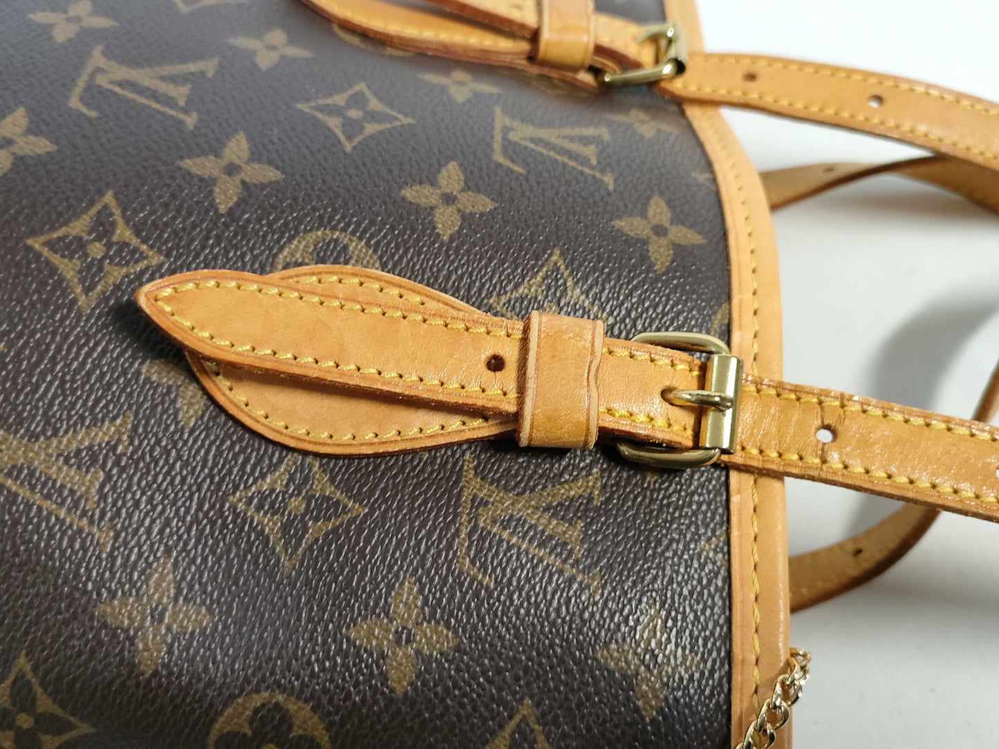 LOUIS VUITTON RFID Unverified DK2190 Monogram Bucket PM Tote Bag with Pouch
