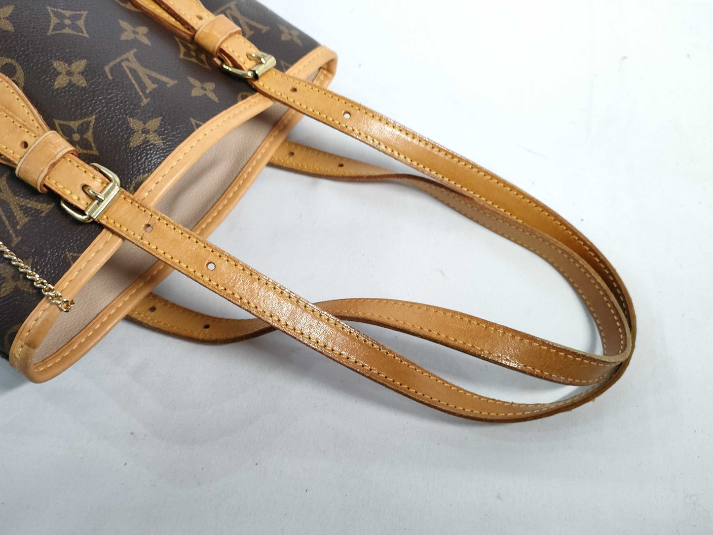 LOUIS VUITTON RFID Unverified DK2190 Monogram Bucket PM Tote Bag with Pouch