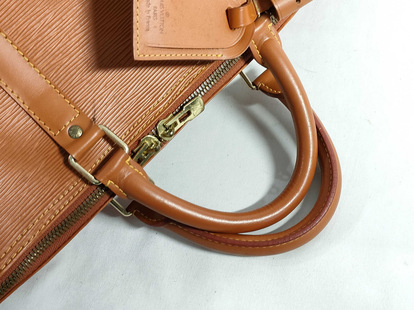LOUIS VUITTON RFID Unavailable VI1924 Epi Keepall 50 M42968 Zipang Gold Boston Bag