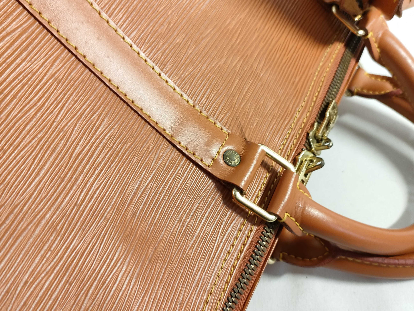 LOUIS VUITTON RFID Unavailable VI1924 Epi Keepall 50 M42968 Zipang Gold Boston Bag
