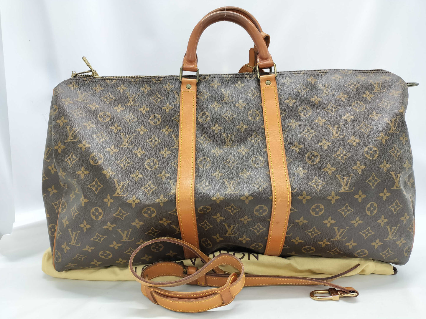 LOUIS VUITTON FC 893 Monogram M41414 Keepall Bandouliere 55 Boston Bag with Stitch