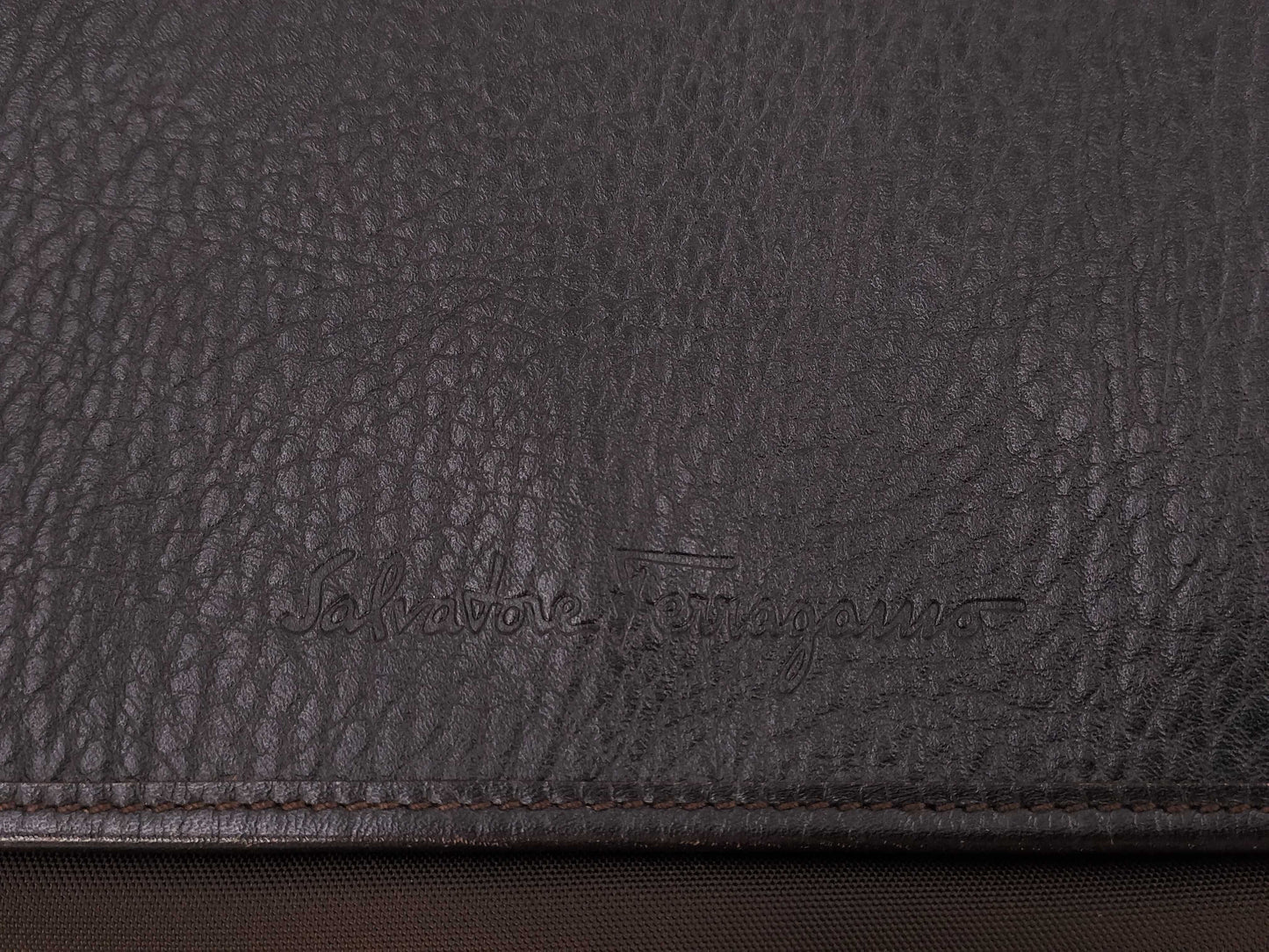 Salvatore Ferragamo Brown Leather Messenger Shoulder Bag