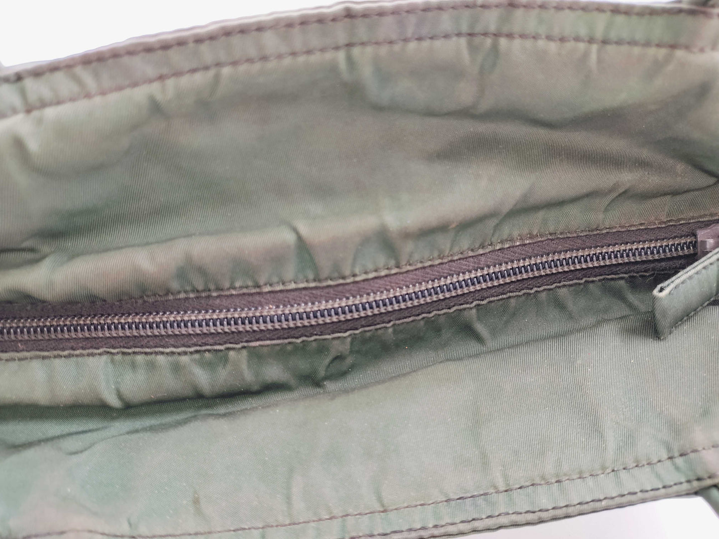 PRADA Nylon Handbag Khaki Handbag