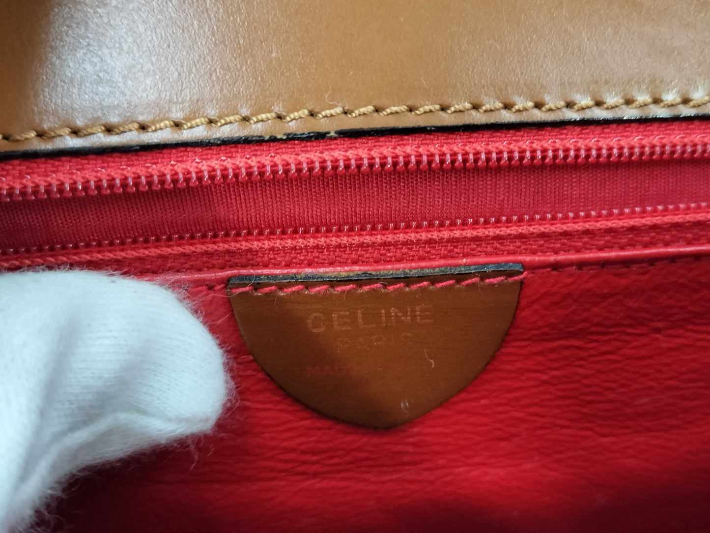 CELINE Calfskin Kelly-style Handbag