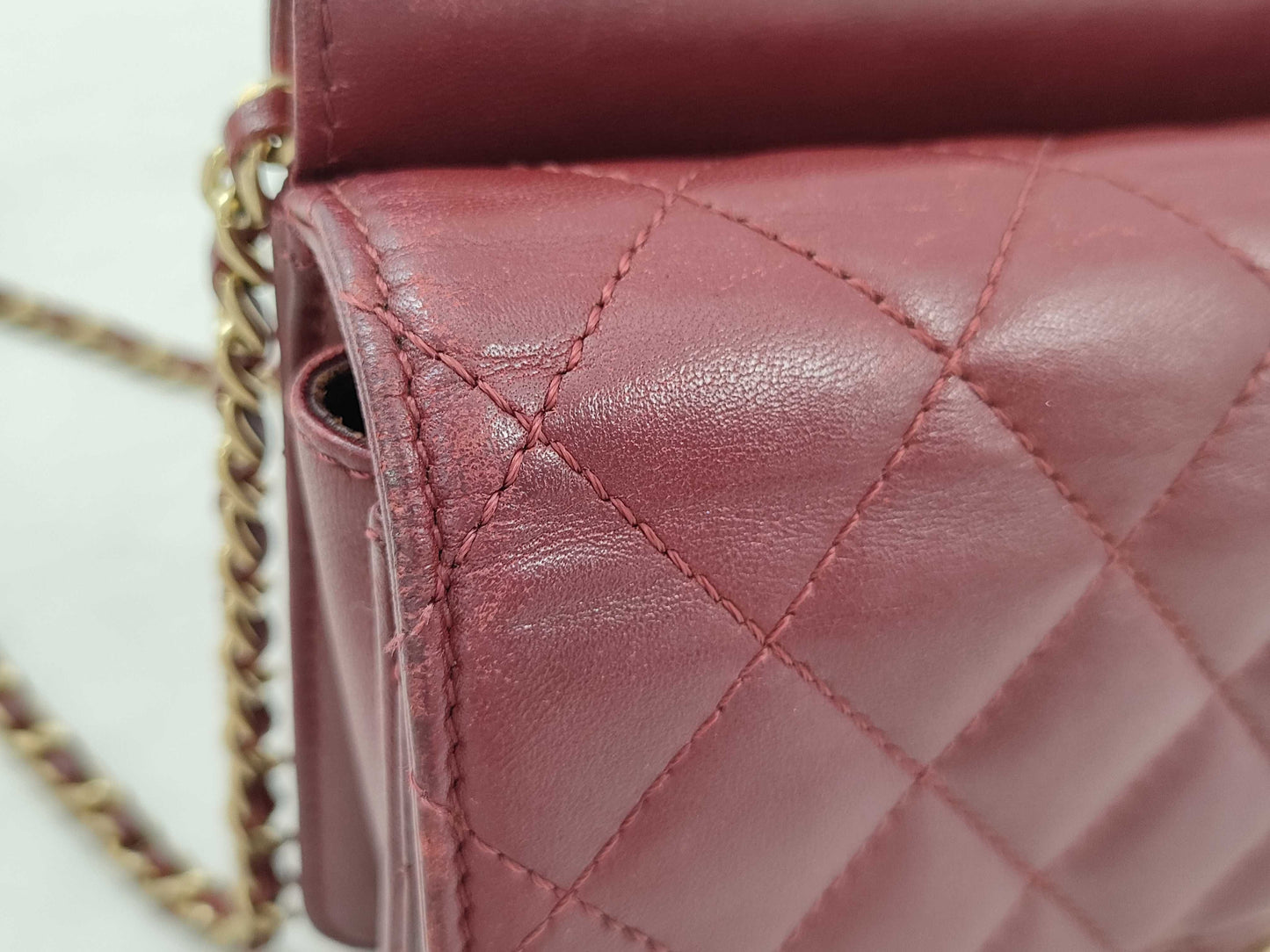 CHANEL Lambskin Matelasse Chain Shoulder Bag No. 18