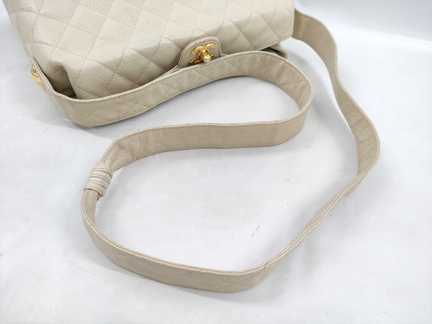 CHANEL Caviar Skin Turnlock Tote with G/Seal Shoulder Bag