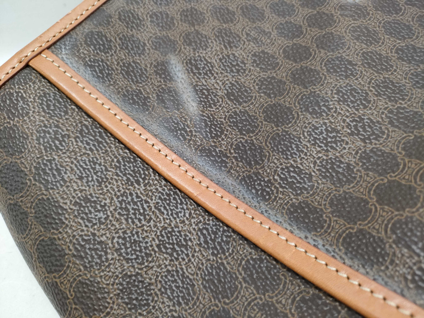 CELINE Macadam Shoulder Bag with Round Metal Fittings