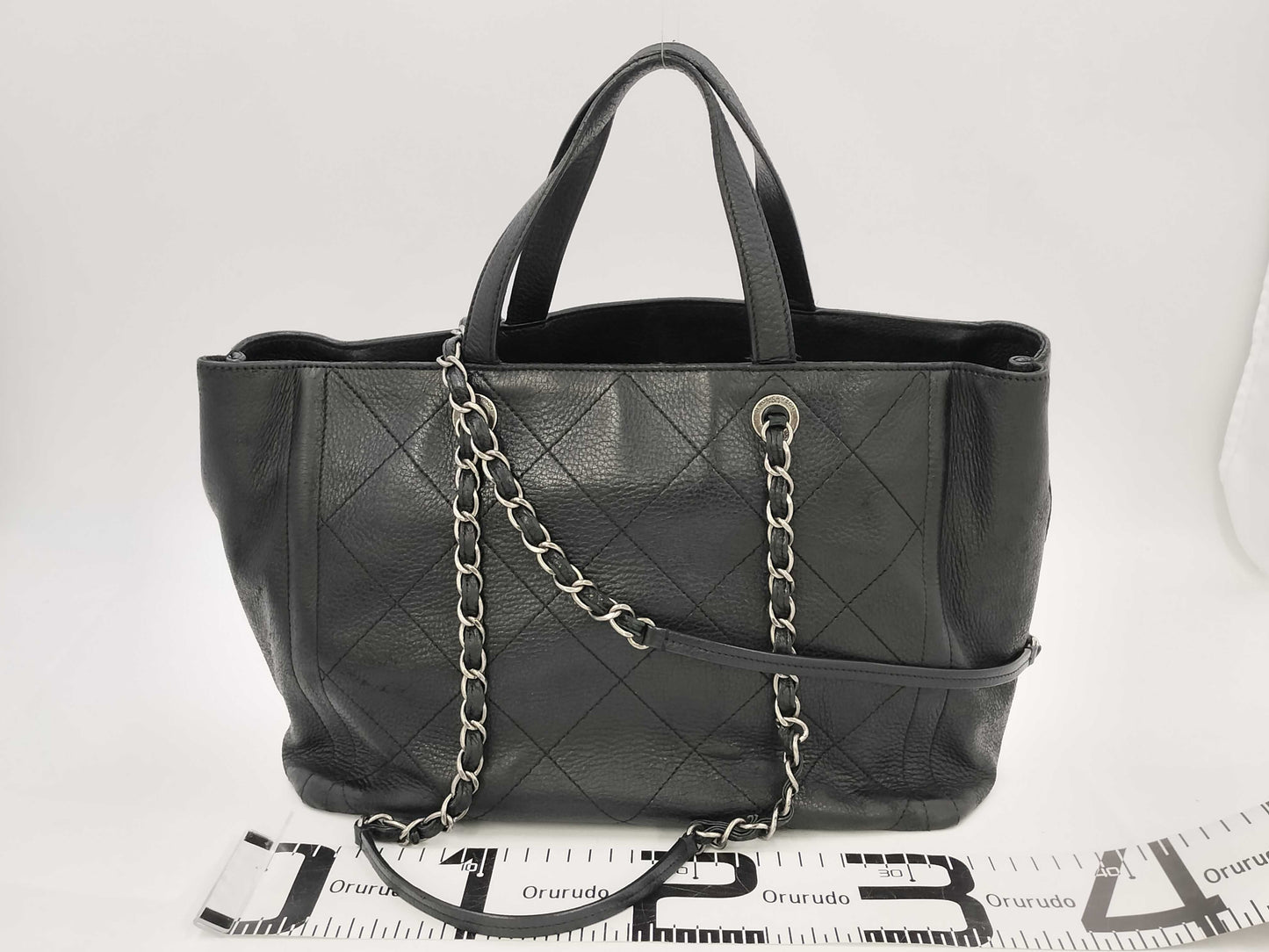 CHANEL 26261327 Calfskin Chain Tote 2-Way Tote Bag, No. 26