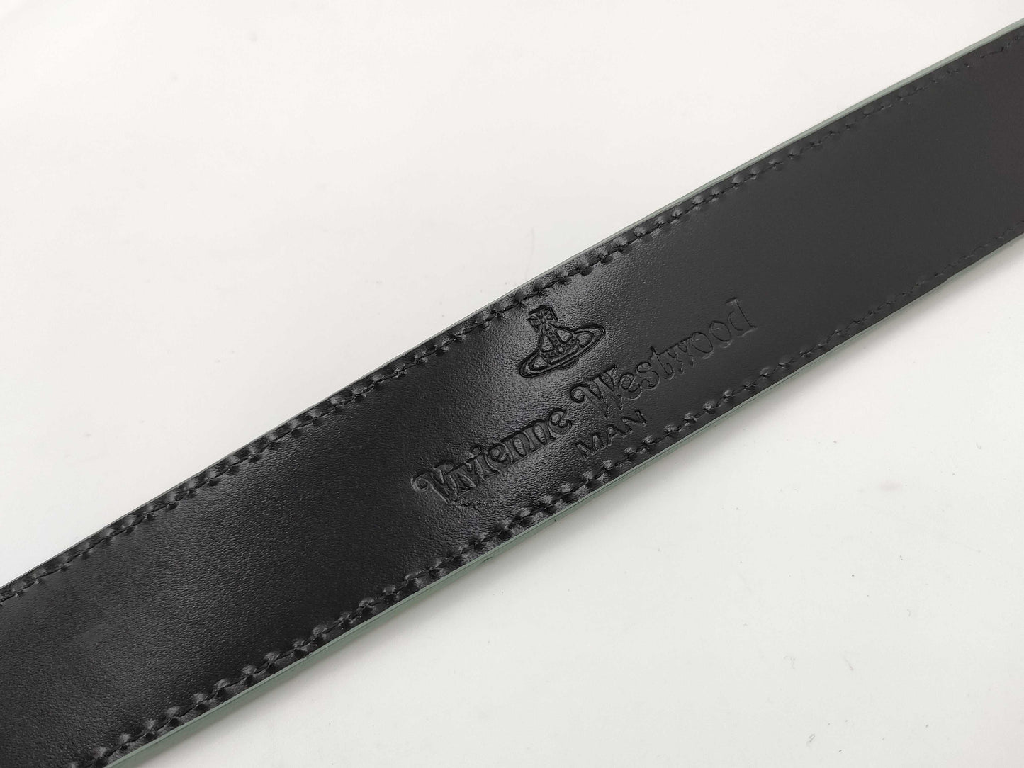 Vivienne Westwood Men's Leather Belt with Orb Buckle