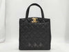 CHANEL Caviar Skin Matelasse Deca Coco Tote Turnlock Handbag