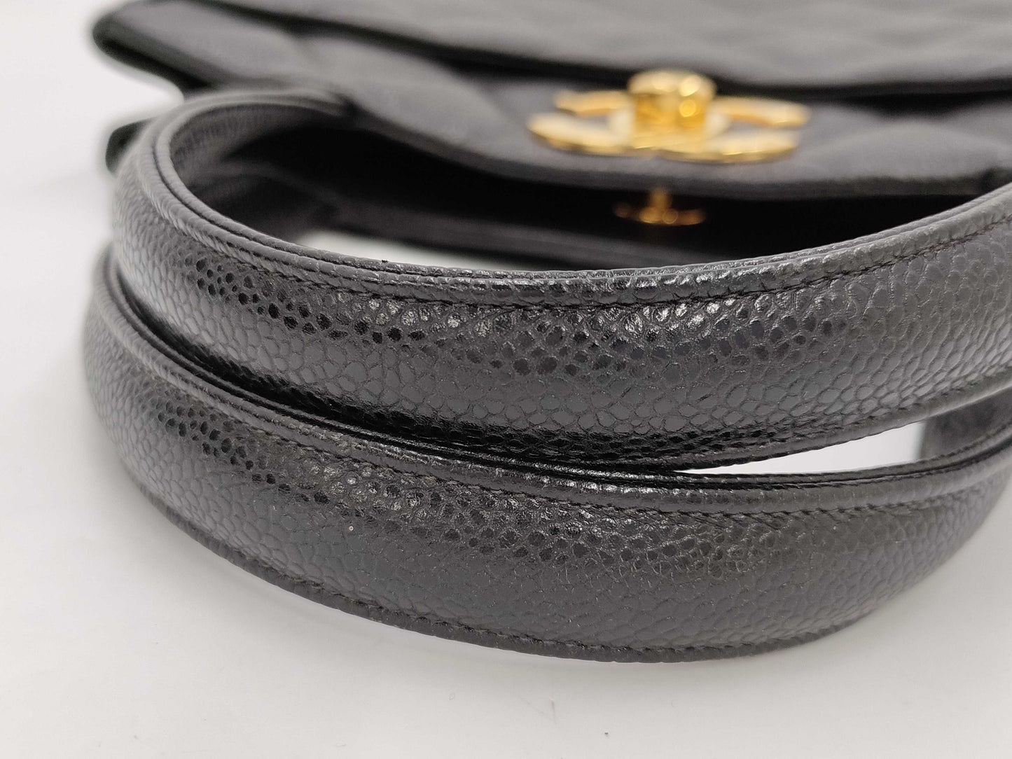 CHANEL Caviar Skin Matelasse Deca Coco Tote Turnlock Handbag