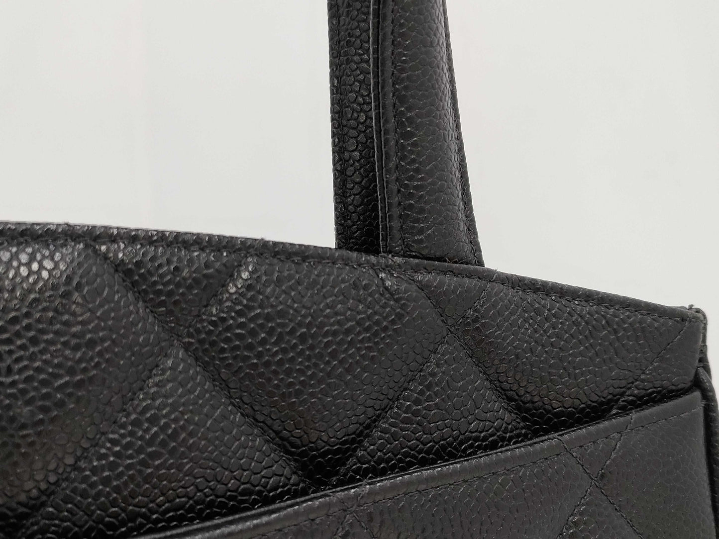 CHANEL Caviar Skin Matelasse Deca Coco Tote Turnlock Handbag