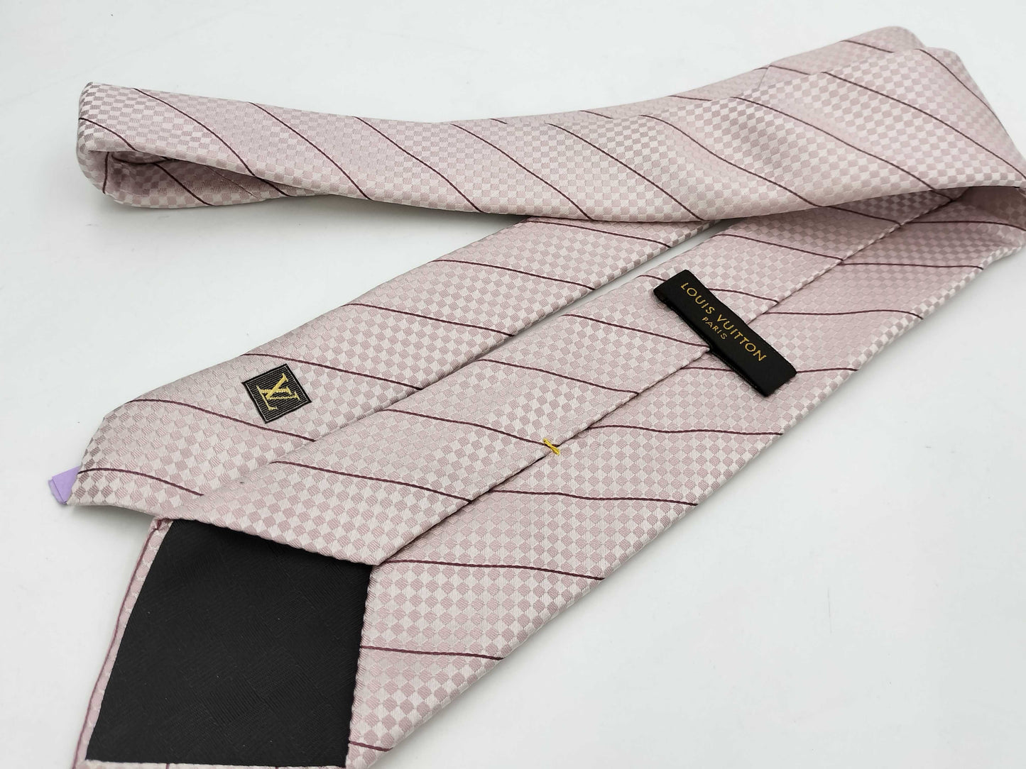 LOUIS VUITTON Damier Mini Tie Pink Tie