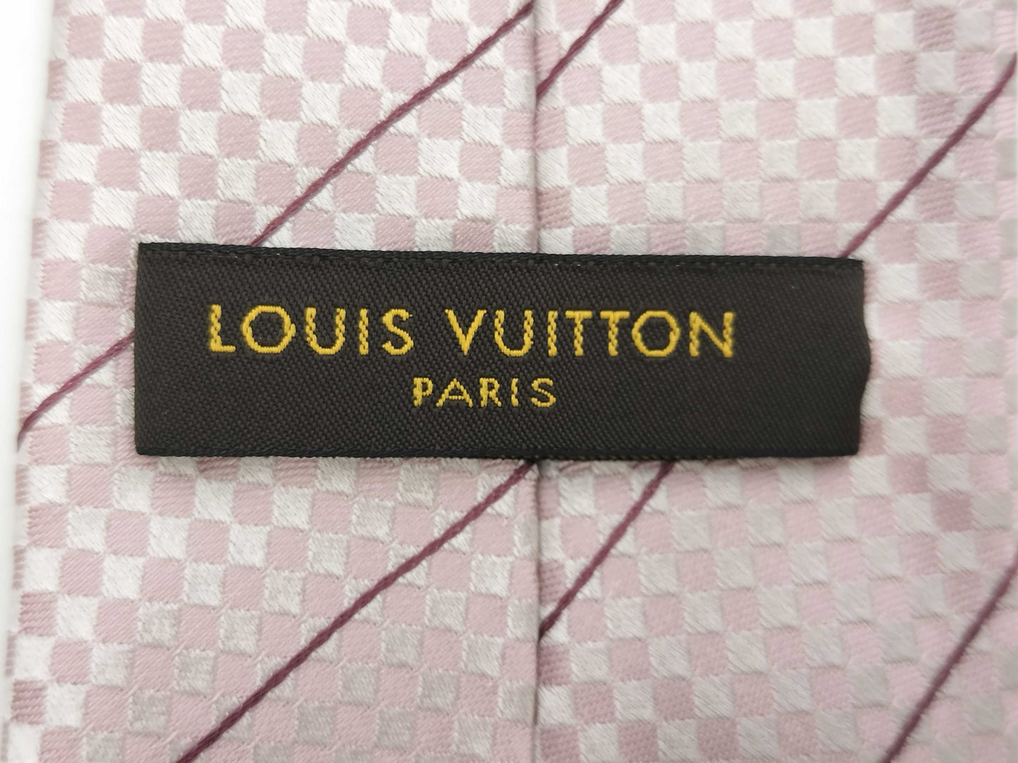 LOUIS VUITTON Damier Mini Tie Pink Tie