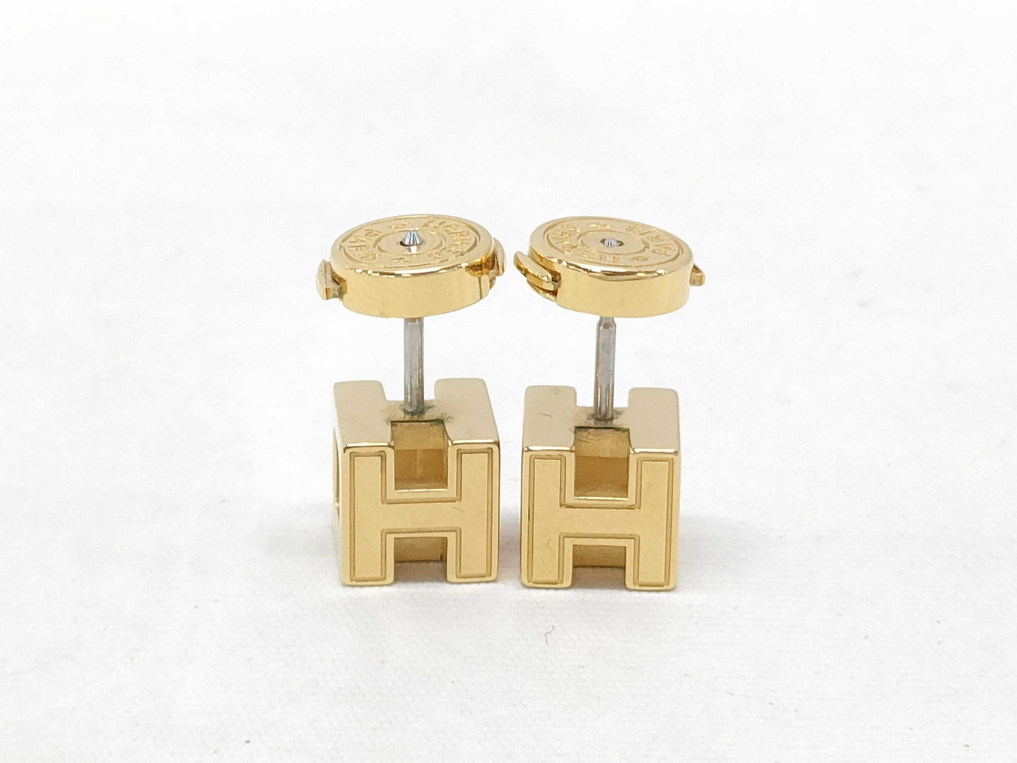 HERMES H Cube Earrings