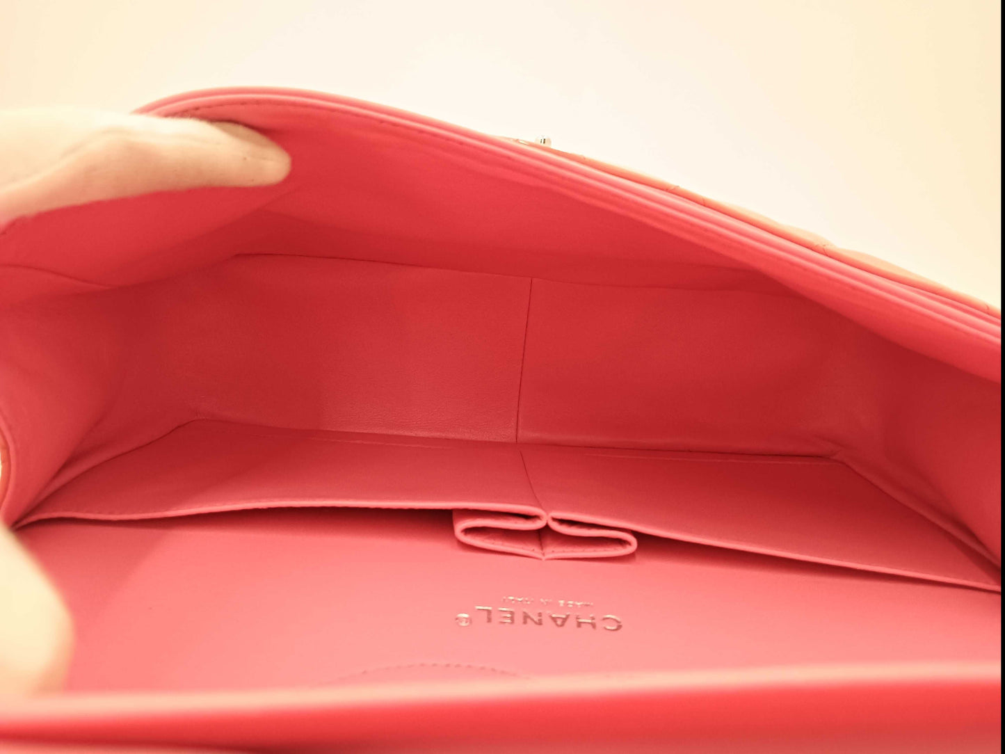 CHANEL No. 21 Enamel Matelasse Pink Shoulder Bag