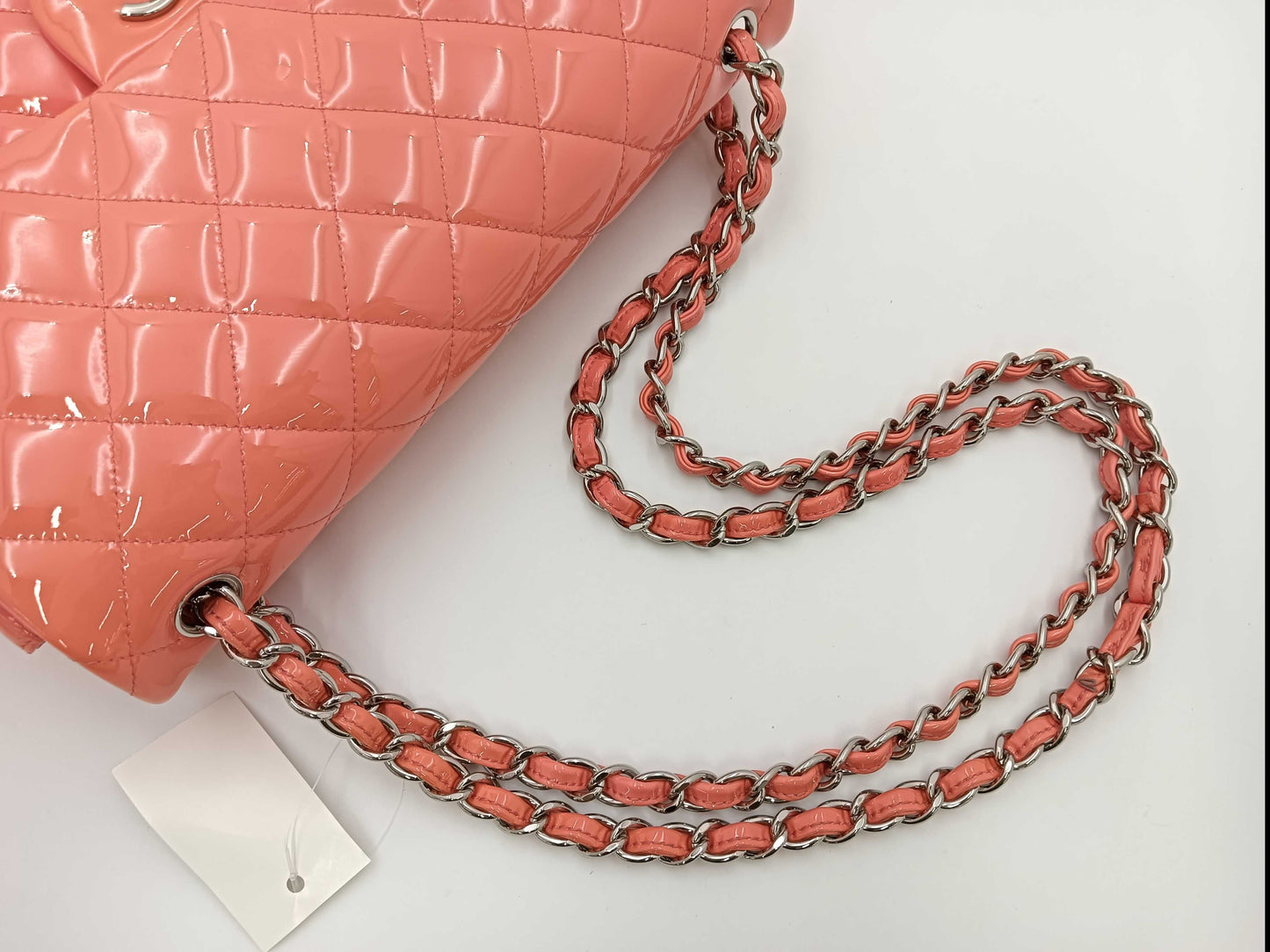 CHANEL No. 21 Enamel Matelasse Pink Shoulder Bag