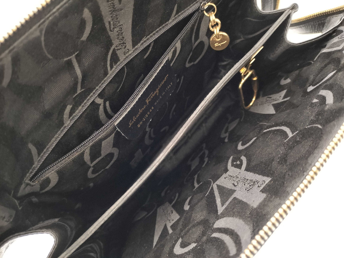 Salvatore Ferragamo All Leather Handbag with Gancini Charm