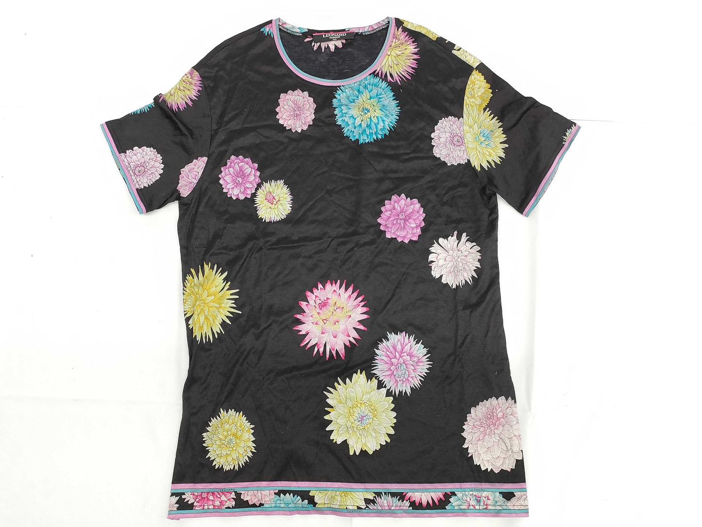 LEONARD Short Sleeve Black Top