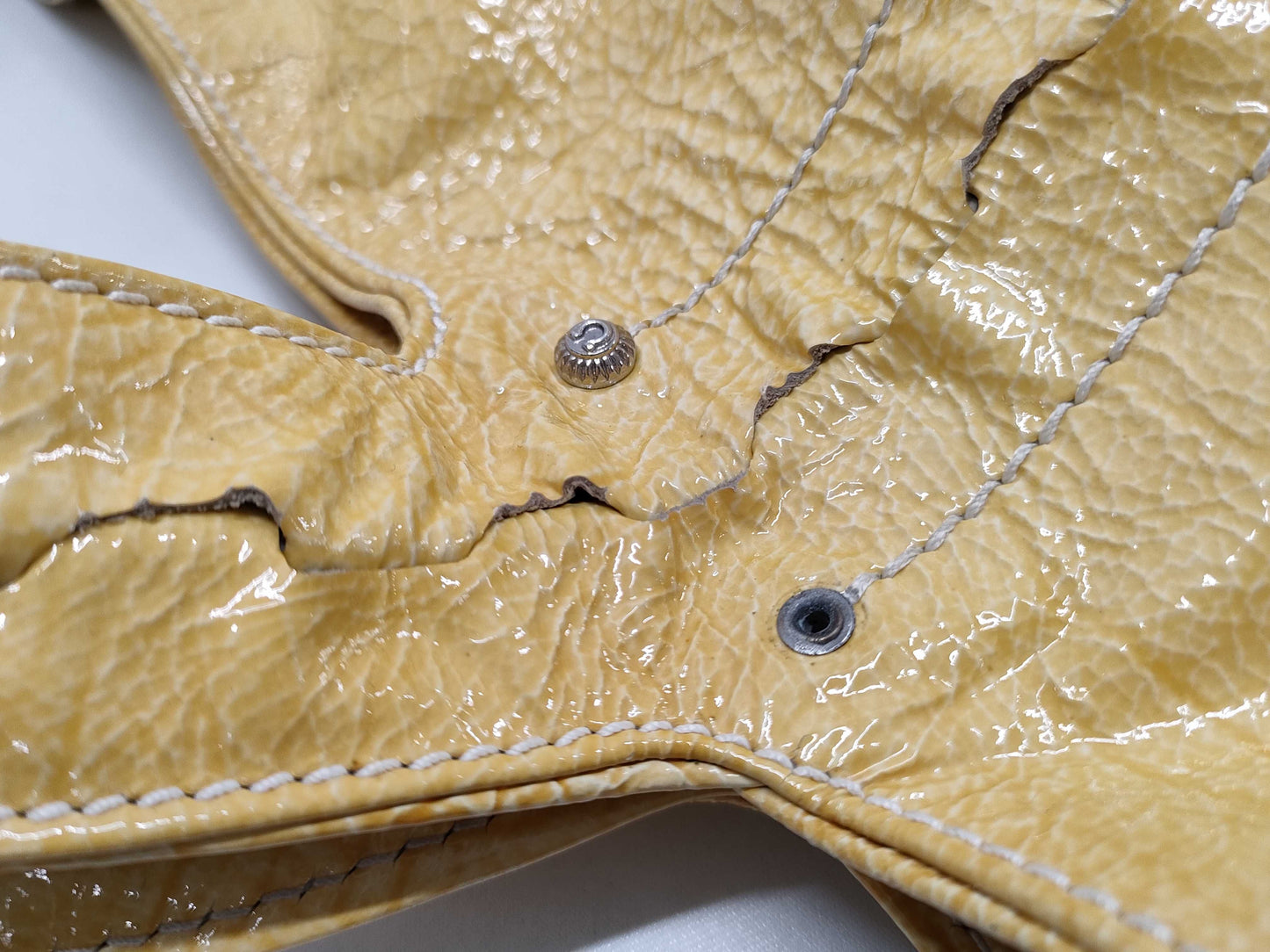 Salvatore Ferragamo Yellow Patent Handbag Tote Bag