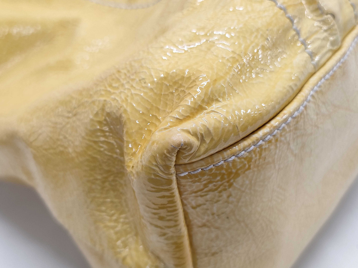 Salvatore Ferragamo Yellow Patent Handbag Tote Bag
