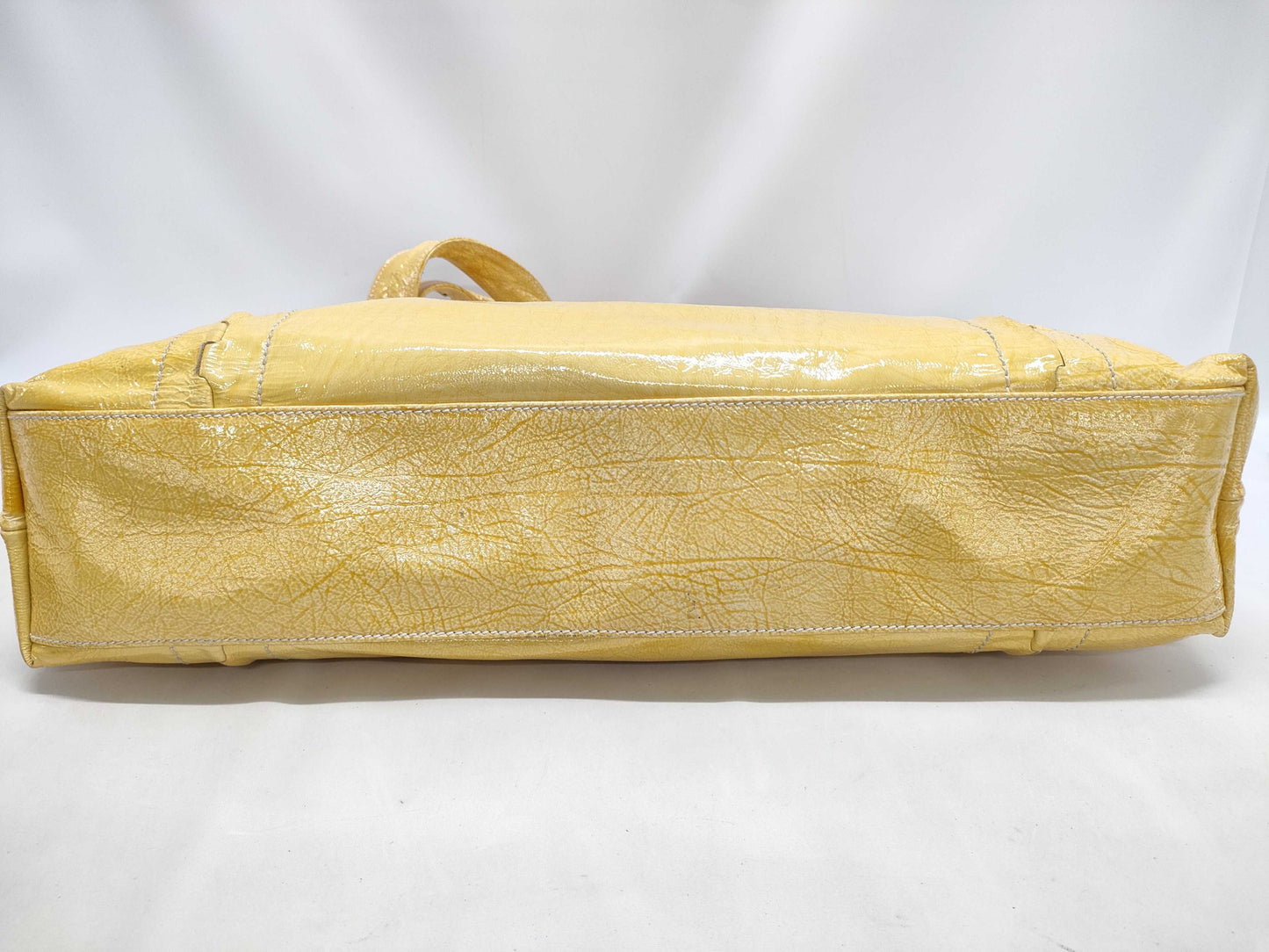Salvatore Ferragamo Yellow Patent Handbag Tote Bag
