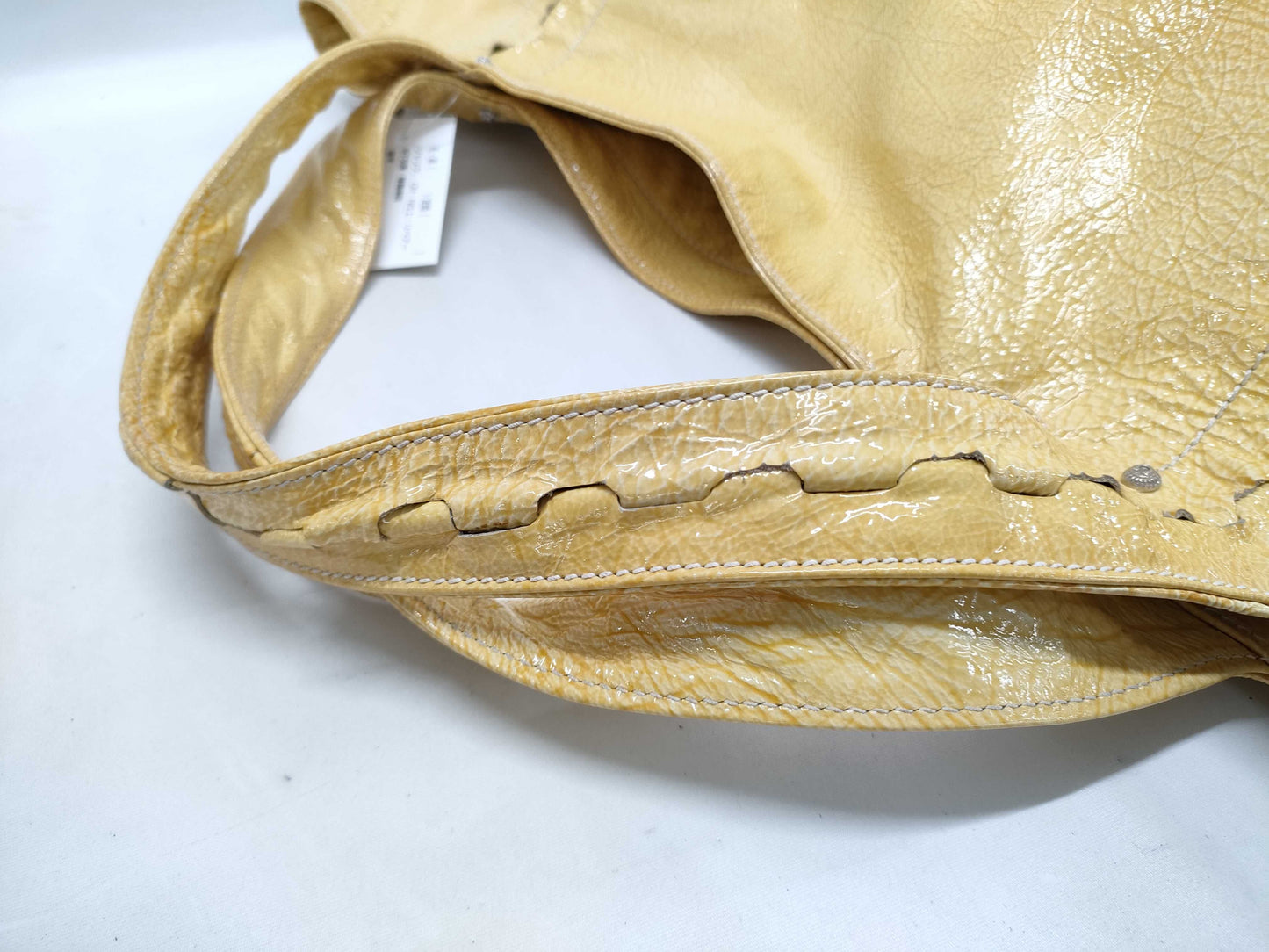Salvatore Ferragamo Yellow Patent Handbag Tote Bag