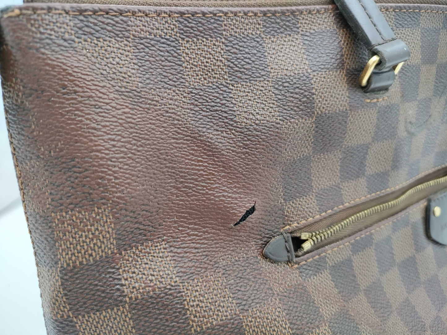 LOUIS VUITTON FL2168 Damier Iena PM Tote Bag, Surface Burned