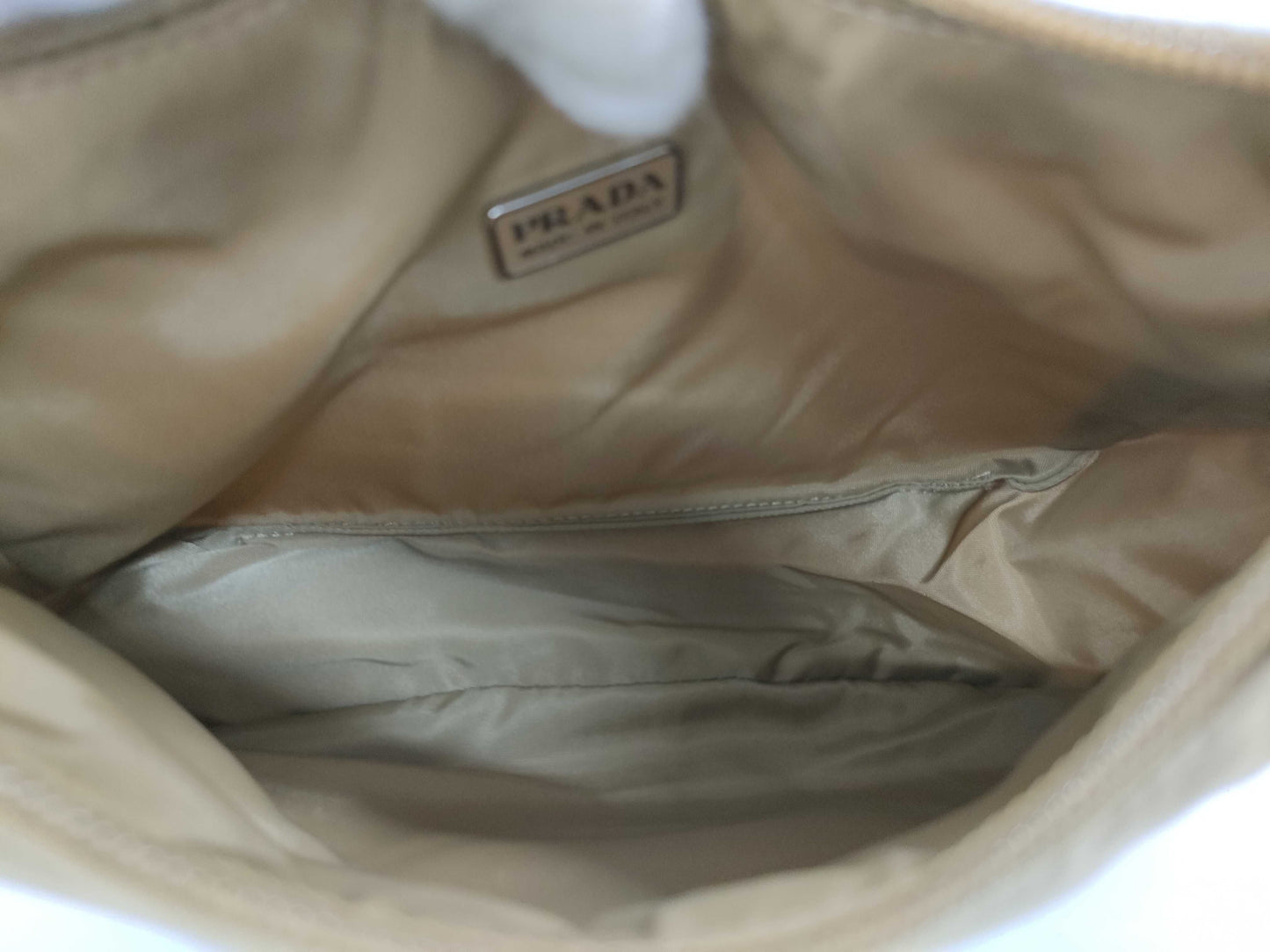 PRADA Nylon Accessory Pouch Beige Handbag