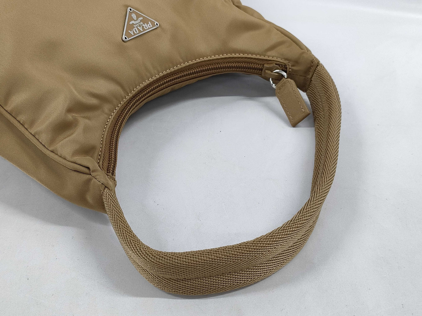 PRADA Nylon Accessory Pouch Beige Handbag